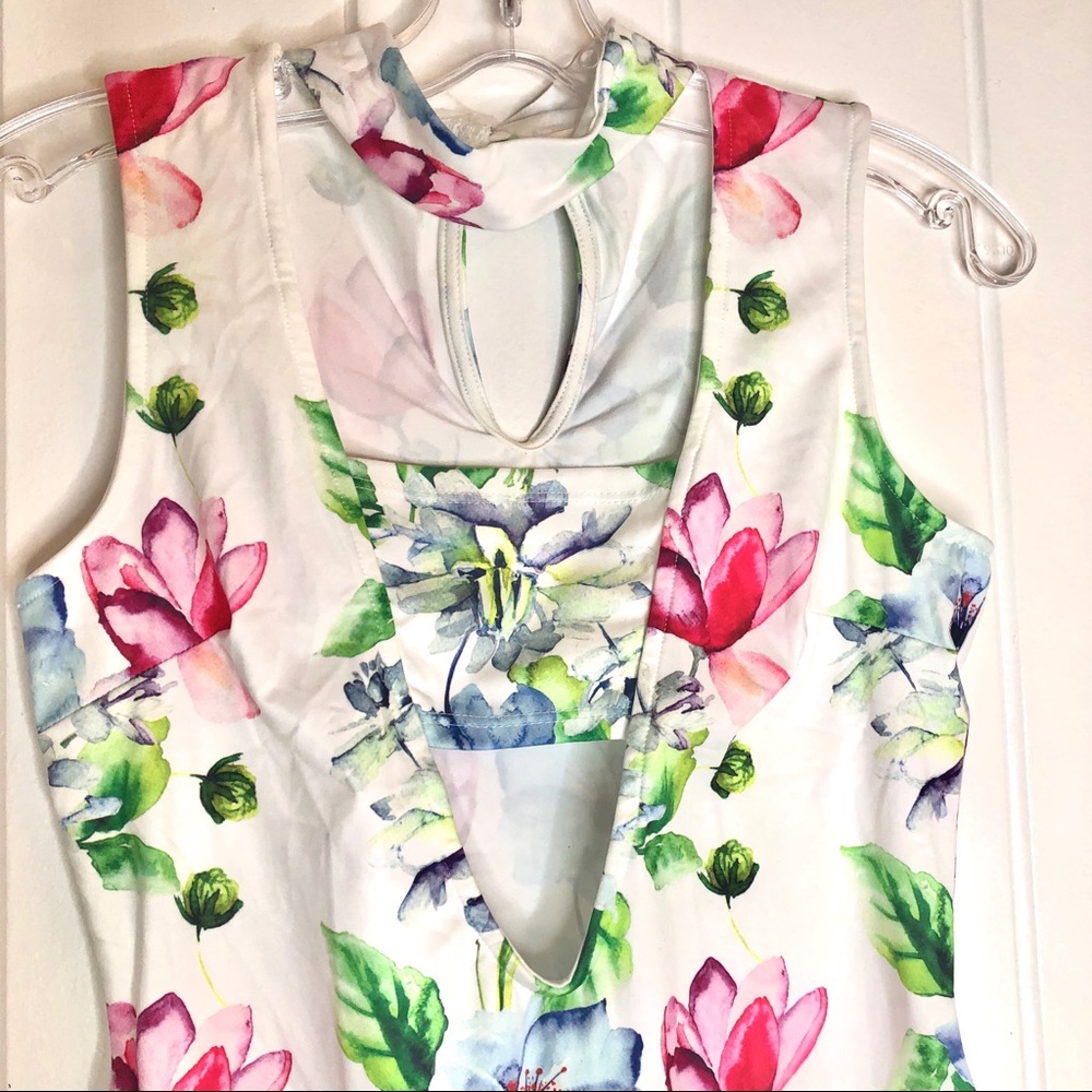 Nylon Apparel NWT choker cut out floral bodysuit - Picture 5 of 5